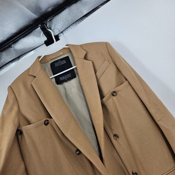 Rokh Coat $2200 Brown Wool Long Line Button Details Pockets Convertible Maxi 38 - Picture 5 of 11